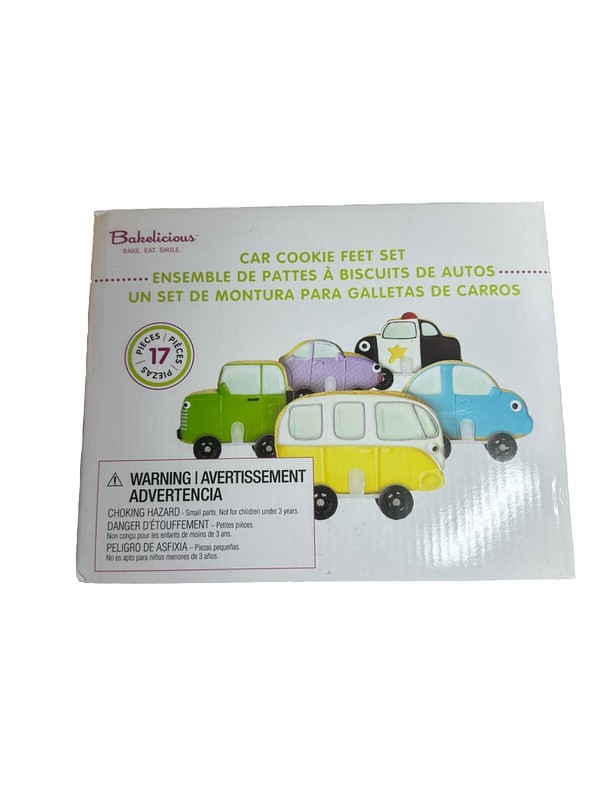 42 pcs Bakelicious, Cookie Cutters, Animals w/ Feet & Cars w/Tires Included NEW