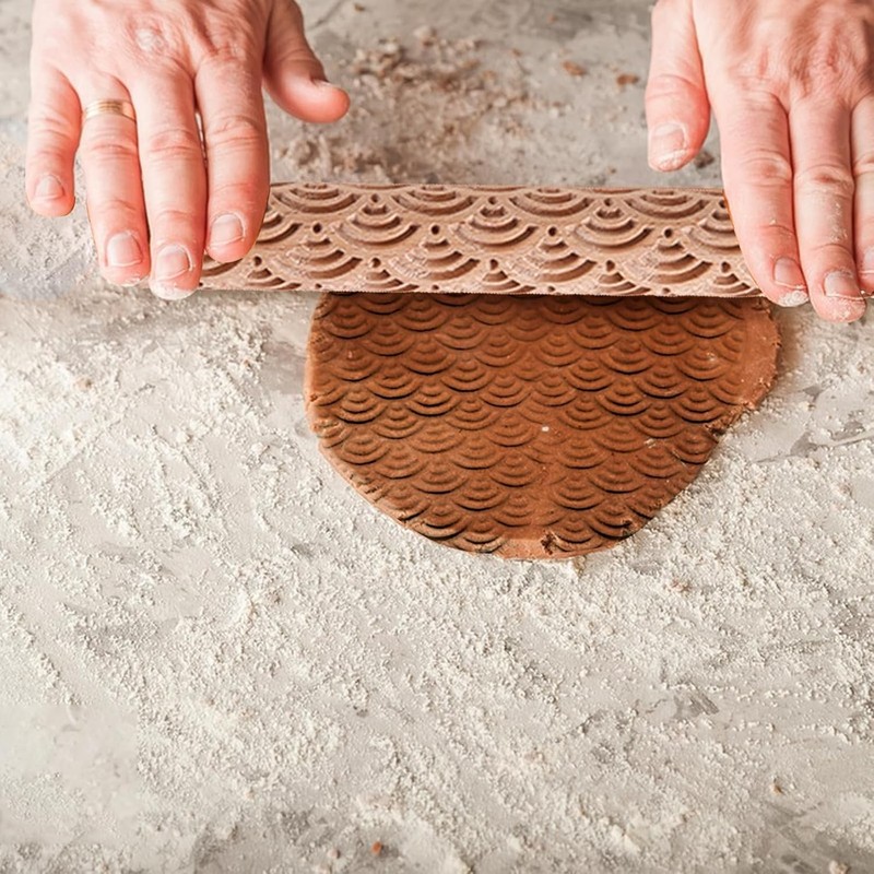 11pcs 15cm Wood Clay Roller Wooden Pottery Tools Wood Grain Texture Rollers gallery