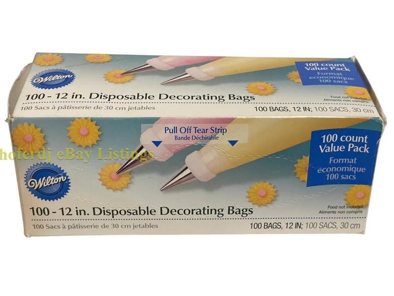 Wilton 100 – 12 in Disposable Decorating Piping Bags Pastry Frosting Cake Candy
