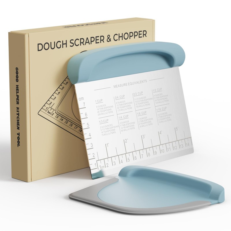 Bench Scraper Dough Cutter Tool – Bowl Pastry Scraper for Bread Cake Pizza, B…