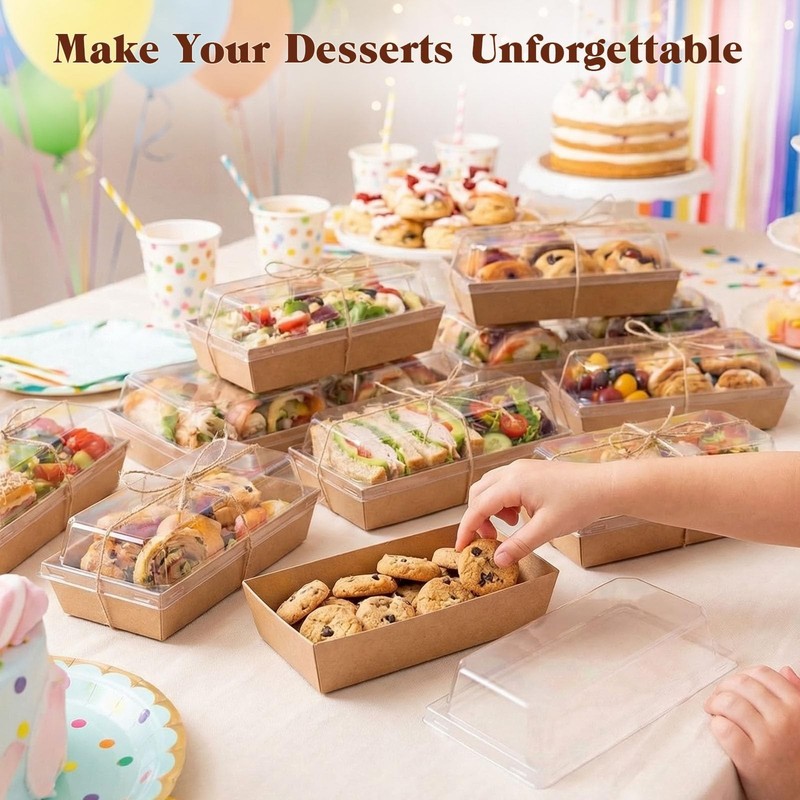 48PCS Charcuterie Boxes, To Go Food Container Small Paper Bakery Boxes Treat ... gallery