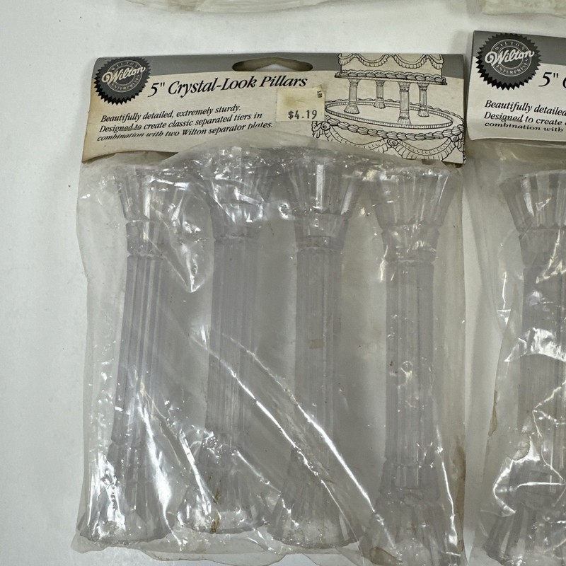 Lot Vintage Wilton Wedding Cake Pillars Columns Arched Crystal Grecian NOS gallery