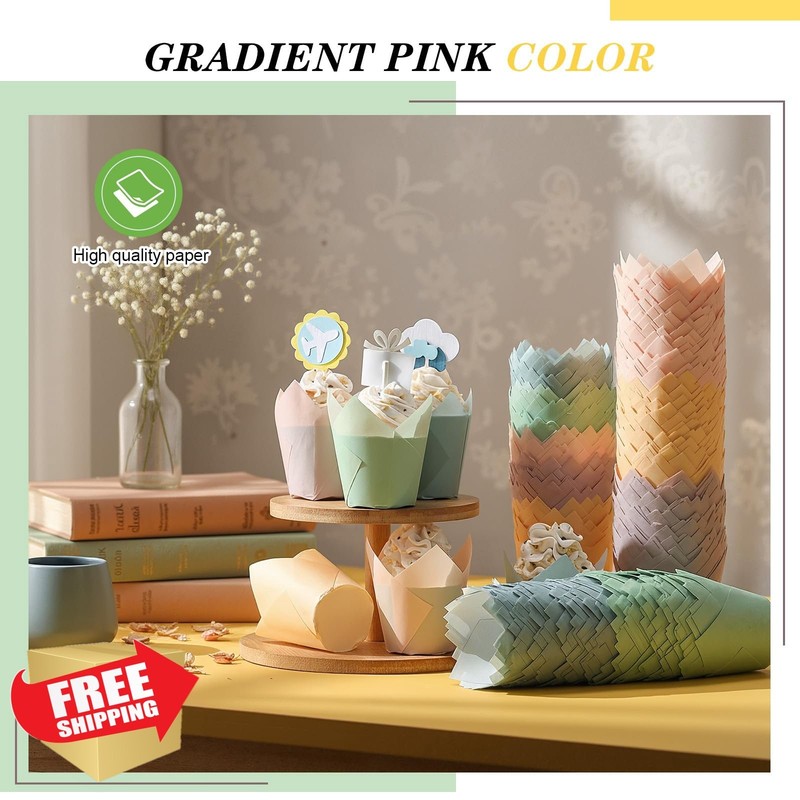 Havawish 500 Tulip Cupcake Liners Standard Size Baking Wrappers gallery