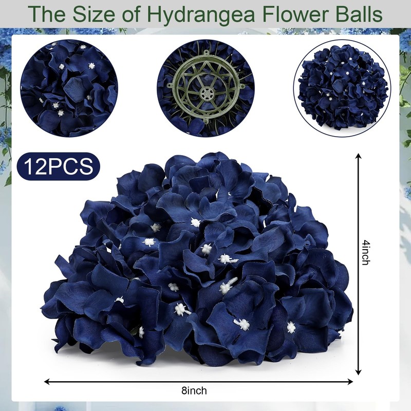 Diydofun Hydrangea Flower Balls For Centerpieces - 12 Pcs Artificial Floral gallery