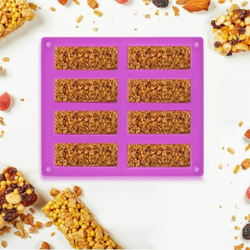 YJWYDM 8 Cavity Granola Bar Mold, 2 Pack Rectangle Silicone Energy L, Purple gallery