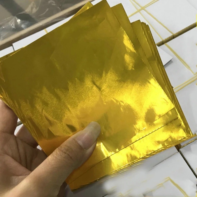100 Pcs Edible Gold Leaf Sheets – Cake, Coffee, BBQ & Dessert Decoration