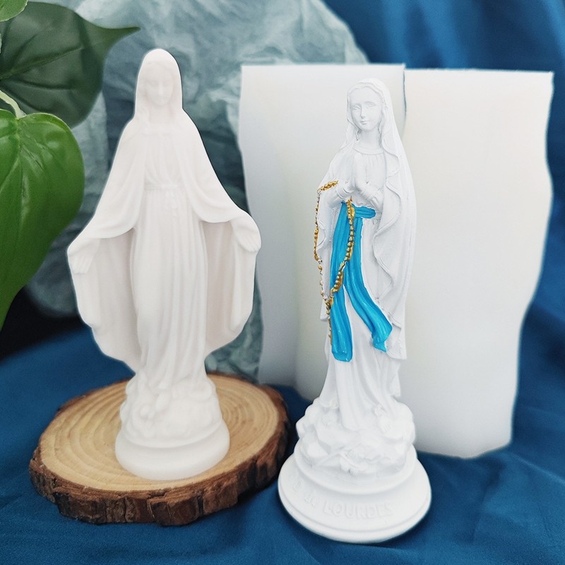 Virgin Mary Goddness Jesus Soap Mold Silicone Clay Mould Handmade Mould gallery