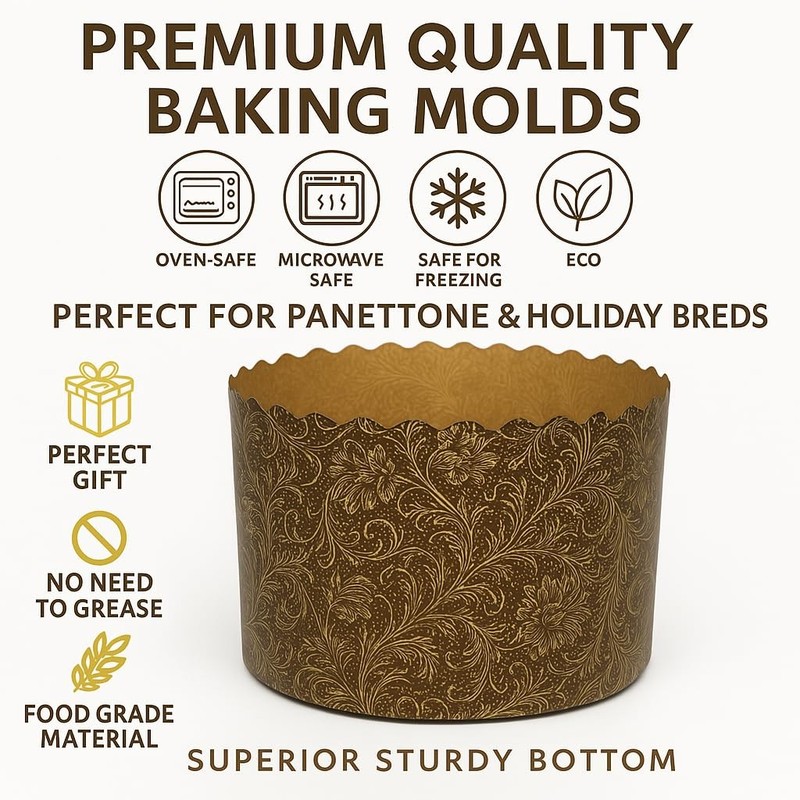 12 oz Kulich & Panettone Baking Molds – 12 Pack | Non-Stick Easter Bread Pape... gallery