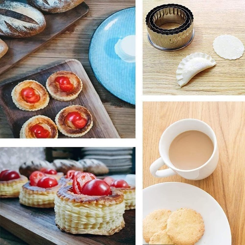 Biscuit Cutters, Round Cookie Cutters/Stainless Steel Dumpling Cutters/Cake Past gallery