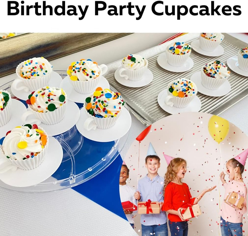 Baking Cupcake Molds - Silicone Teacup Set - 12 Pc Set - Oven-Safe - Nonstick - gallery