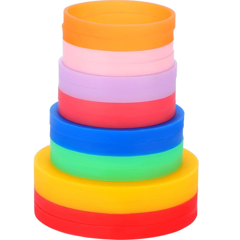 16 Pieces Rolling Pin Guide Ring Spacer Bands Thickness Rings Flexible Red