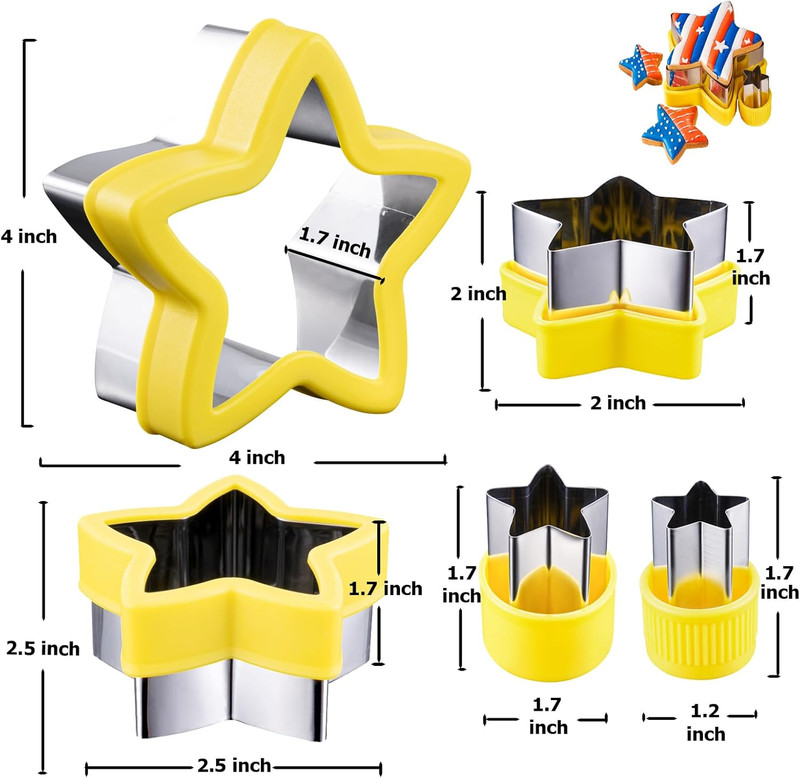 Star Cookie Cutter 5 Pieces 5 Sizes 1" to 4" gallery