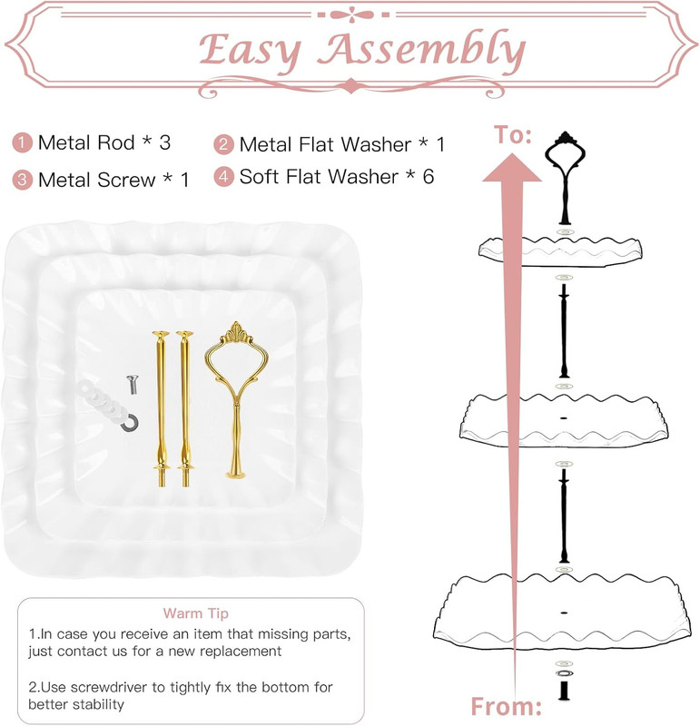 5Pc Dessert Table Display Set Cupcake Stand and Serving Trays for Party Decor gallery