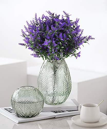 Artificial Greenery Lavender Fake Shrubs Flowers UV Resistant 8 Bundles Purple gallery