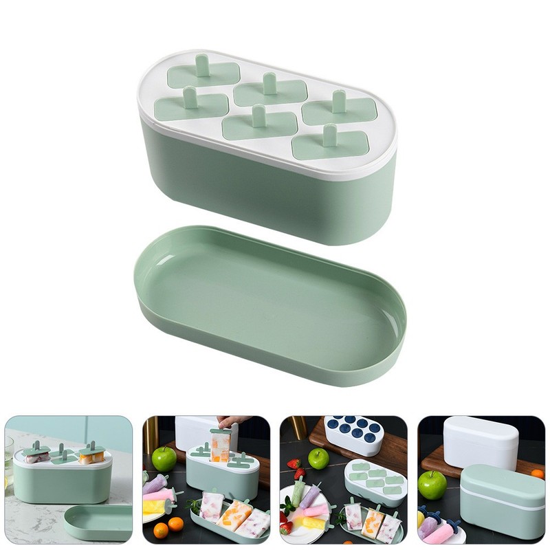 Reusable Ice Cream Mold Green PP Material Easy to Use and Clean for Home Use gallery