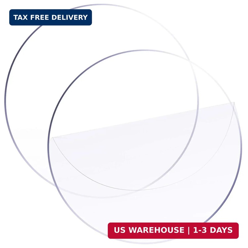2 Pcs 12 Inch Round Clear Acrylic Sheets, Acrylic Cake Disc 1/16″ Thick Transpar