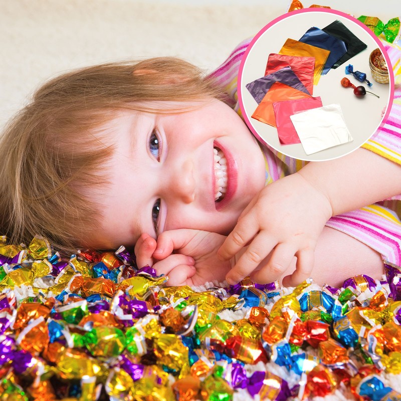 300 Pcs Candy Wrappers, 5 x 5 Inch Chocolate Wrap Paper for Lollipop, Green gallery