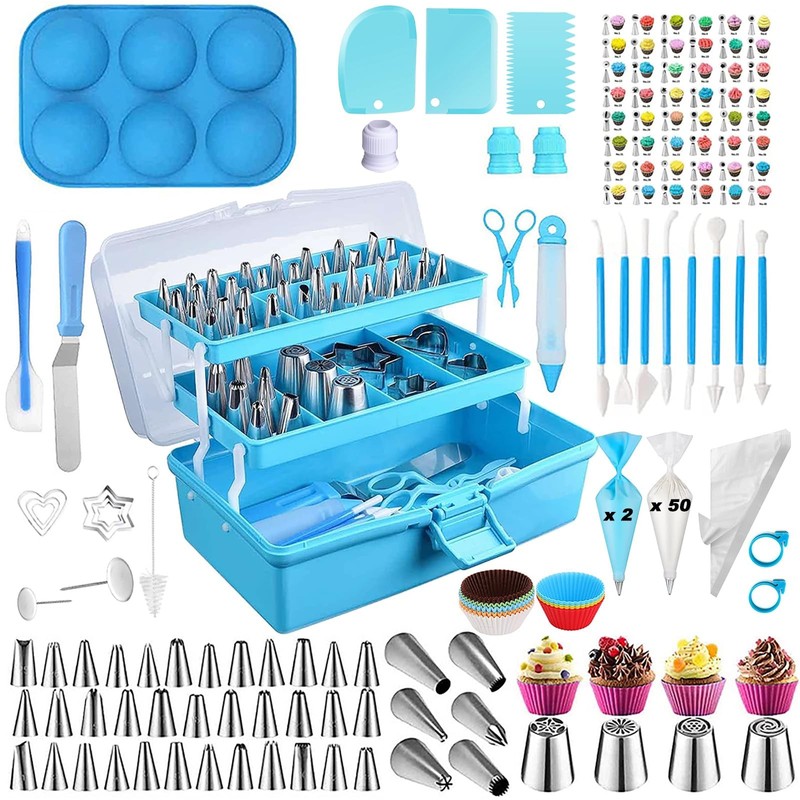 Cake Decorating Tools Supplies Kit 236 Pieces Baking Accessories with Storage…