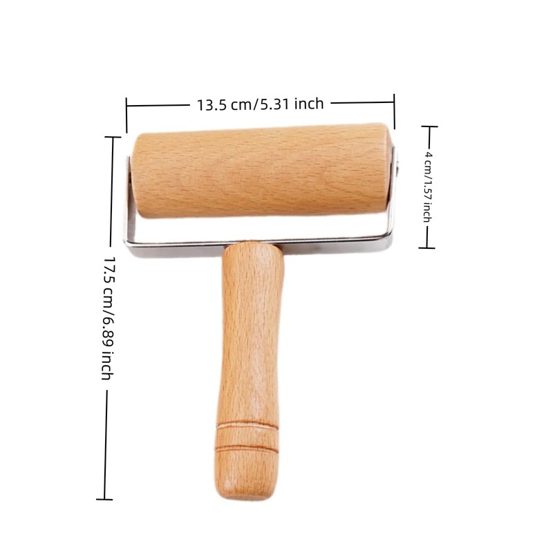 Adjustable Beechwood Stainless Steel Rolling Pin T-Shape Pizza Dough Pasta Maker gallery