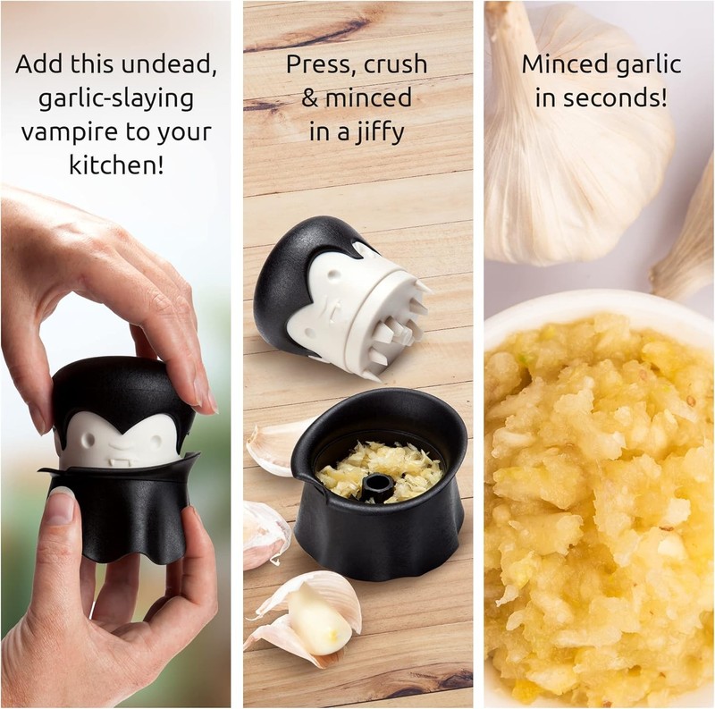 OTOTO Gracula Garlic Crusher, Peeler, Also for Ginger, Nuts, Black gallery