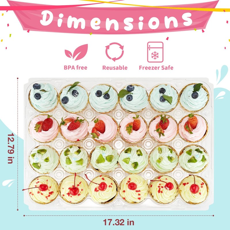 (24 Pack x 10 Sets) Stackable Cupcake Carrier Holders with 240 Pack Cupcake Line gallery