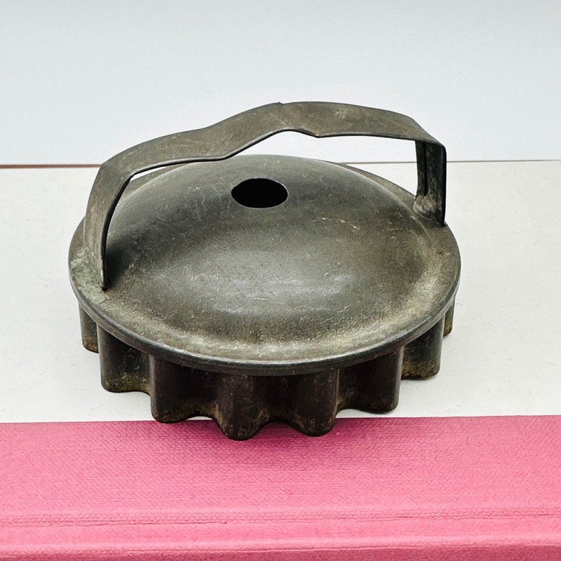 Vintage Soldered Tin Scalloped Biscuit Cutter Rustic Farmhouse Kitchenware