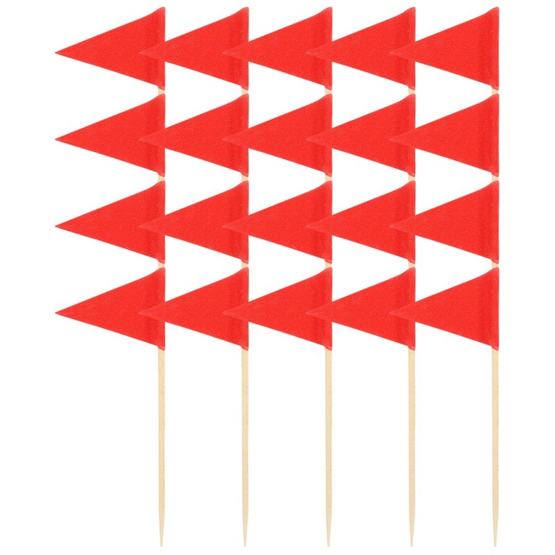 120 Pcs Blank Flag Toothpicks Red Cupcake Toppers Buffet Food Markers