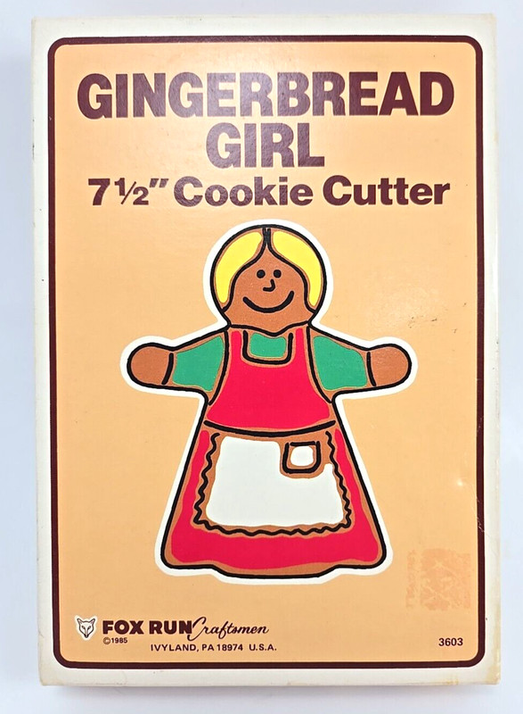 Fox Run Gingerbread Girl 7 1/2″ Cookie Cutter #3603 Vintage USA Woman 1985
