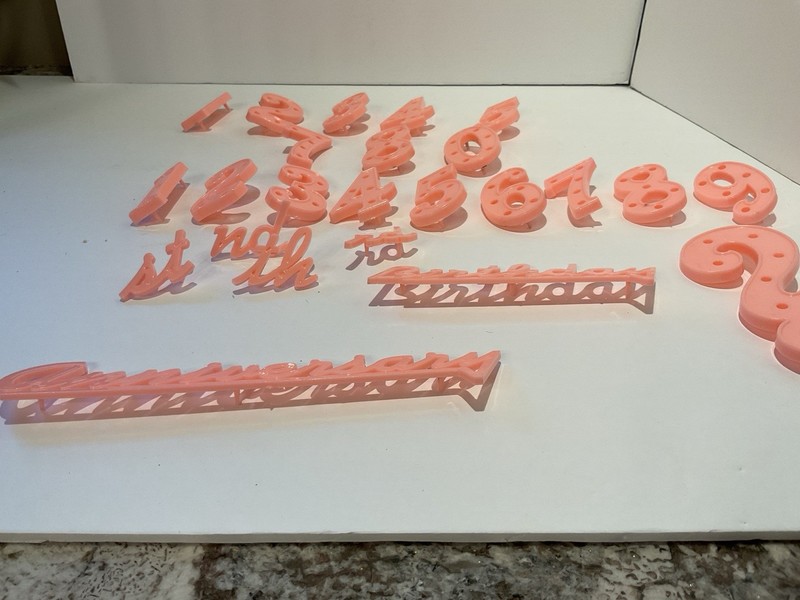 Vintage 1960s Plastic Happy Birthday Cake Anniversary Decoration 1-100 Year MCM gallery