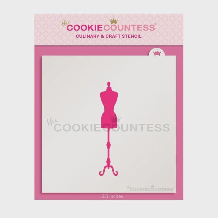 Dress Mannequin / Dress Form Stencil by Cookie Countess