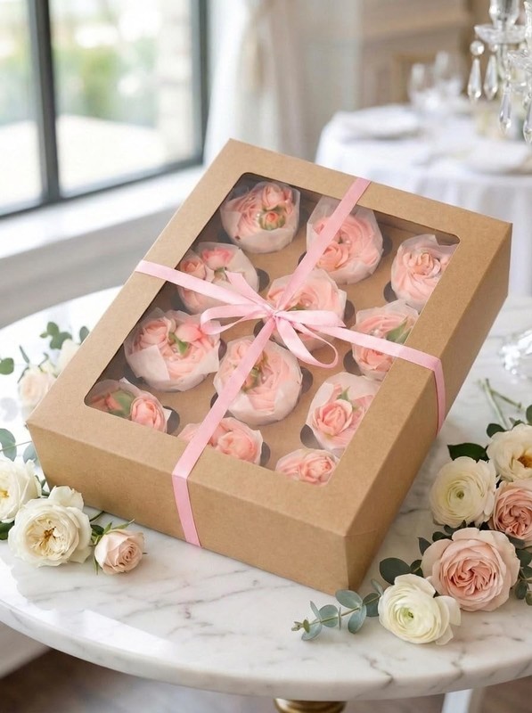 12 Cupcake Containers 20 Pack Brown 12 Count Boxes Window Carrier 13x10x3.5 gallery