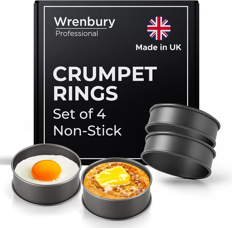 Crumpet Rings Nonstick 3.5 inch – English Muffin Rings – Set of 4 Food Ring M…