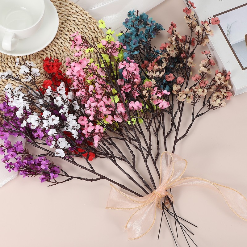 9pcs Breath Artificial Flowers DIY Bouquet Fake Flowers Orange gallery