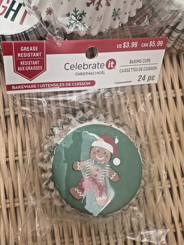Lot of 7 Christmas Baking Cups Packs, Grease Resistant ~3" Diameter, 24 per Pack gallery