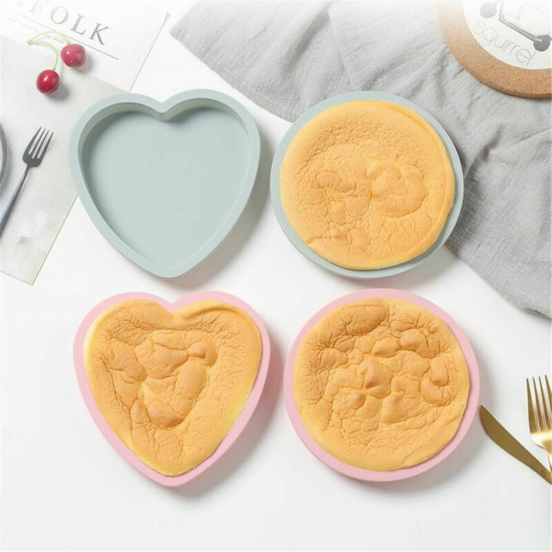 6" 8" Silicone Cake Mold Heart Round Mousse Bread Mould Baking Tray Pan Tool gallery
