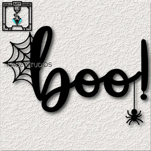 halloween boo sign with spider wall art halloween wall decor 2d art
