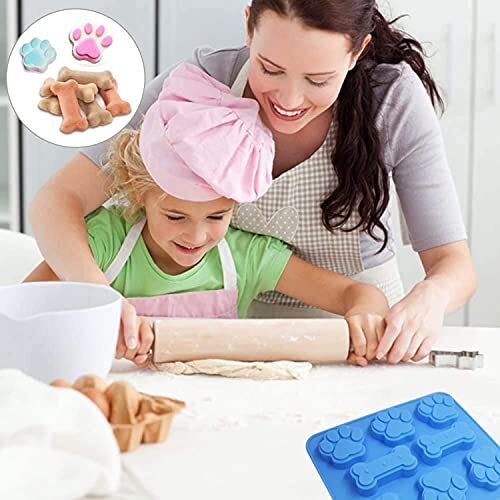 2Pack Silicone Mold Puppy Dog Paw Bone for Dog Treats Chocolate Candy Jelly Mold gallery