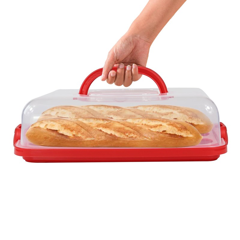 Bvwze Cake Carrier with Lid, Holder Cupcake Container for 12 Red gallery