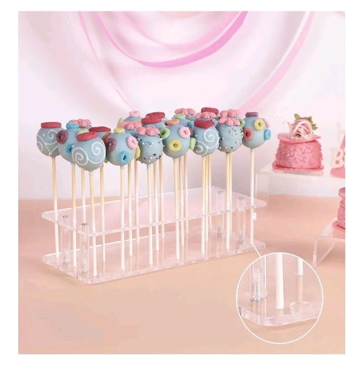 Cake Pop Stand, 21 Holes Lollipop Display Stand, Sturdy Acrylic Clear Displ…