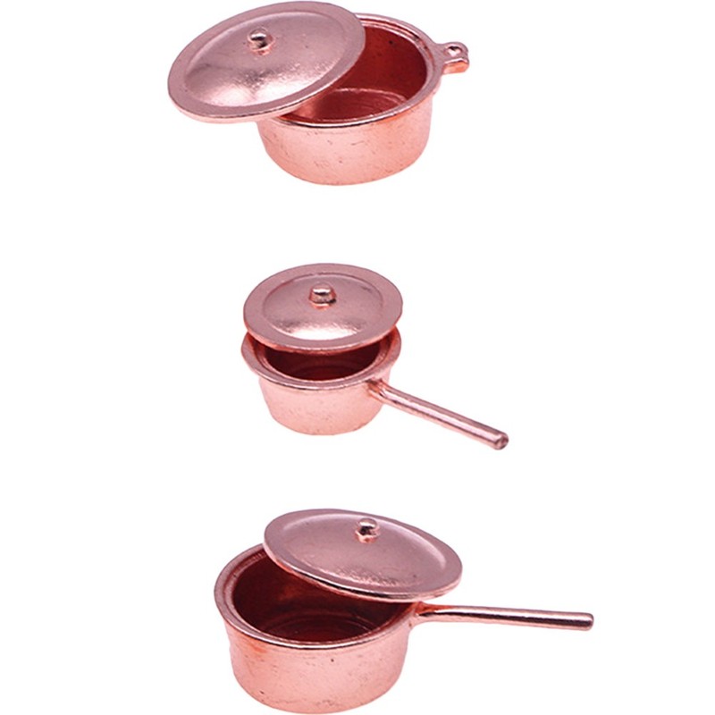 3 Pcs Dollhouse Cookware Accessories Children's Mini Kitchen Toy gallery