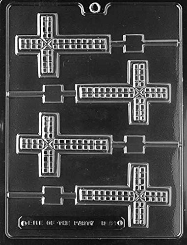 R061 Cross Lollipop Sucker Chocolate Candy Mold Religious Dessert Baking Tray