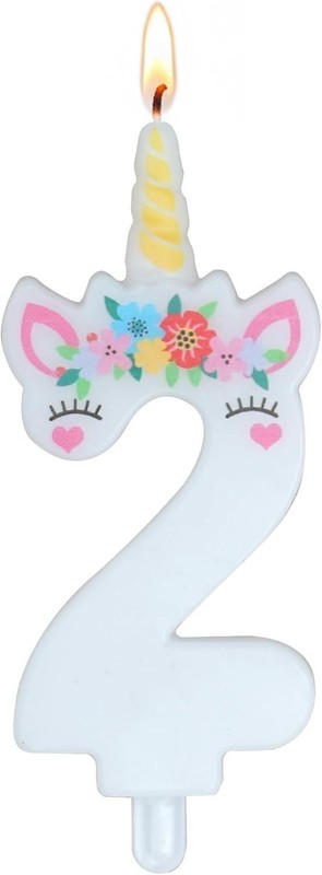 Unicorn Birthday Candle – Number 2 Birthday Candle, Unicorn Birthday…