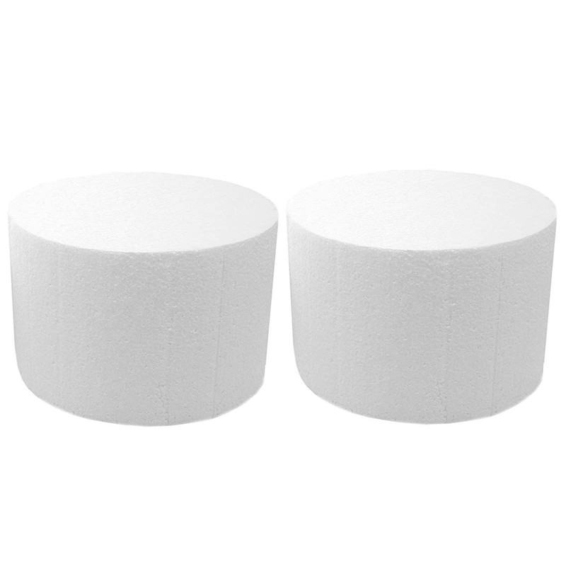 2-Pack Foam Cake Dummies, 6 x 4 In - Round Foam Cylinders for Cake Decorating... gallery