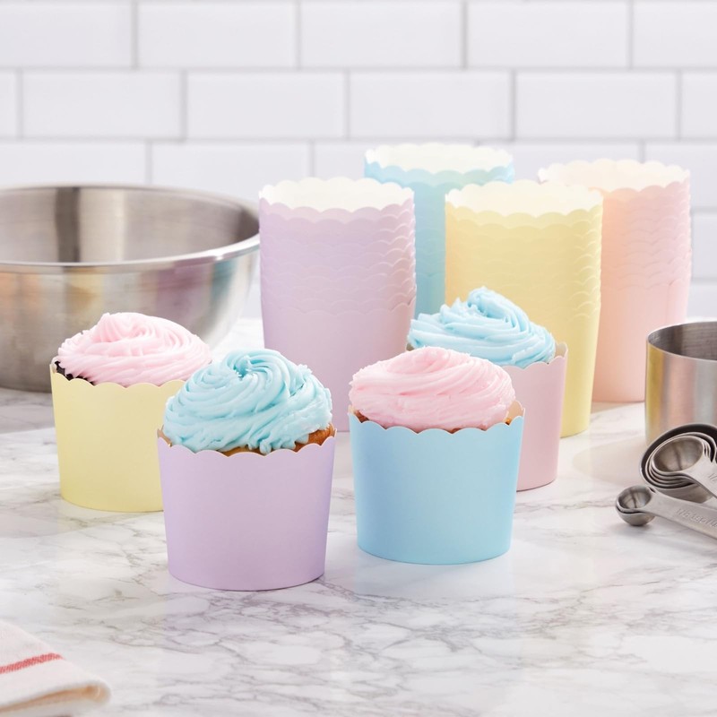 50 Pack Cupcake Liners Wrappers, Muffin Paper Baking Cup for Birthday Party, ... gallery
