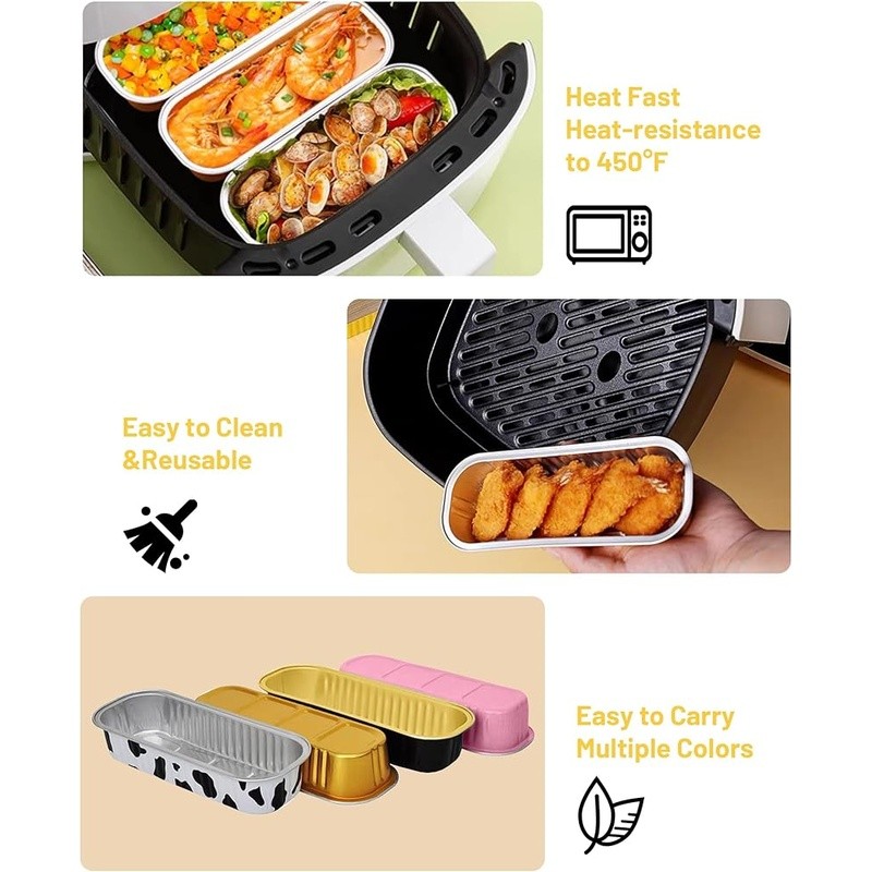 Mini Aluminum Foil Baking Cups W/ Lids & Spoons Party Desserts Camping New gallery