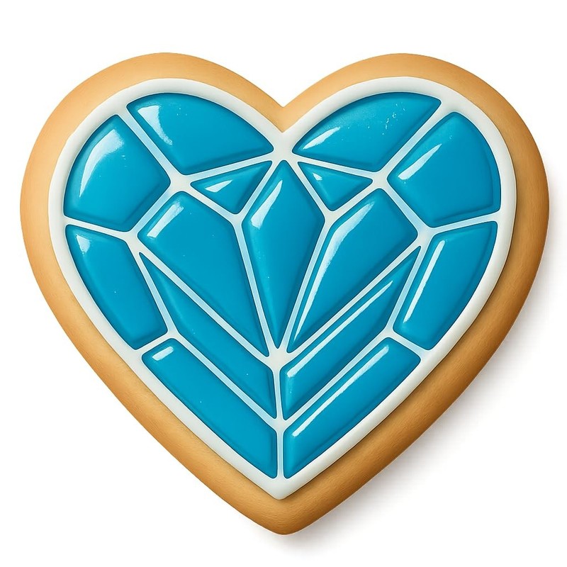 Crystal Heart Gem Cookie Cutter - 4x3.3" Premium Party Design Tool gallery