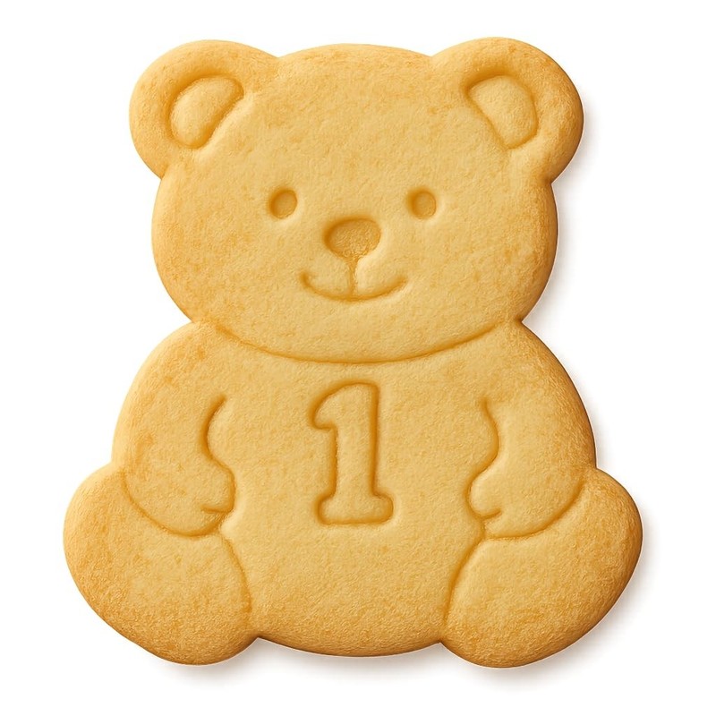 Cute Bear Number 1 Smiling Cookie Cutter & Stamp - 3.5x4 gallery