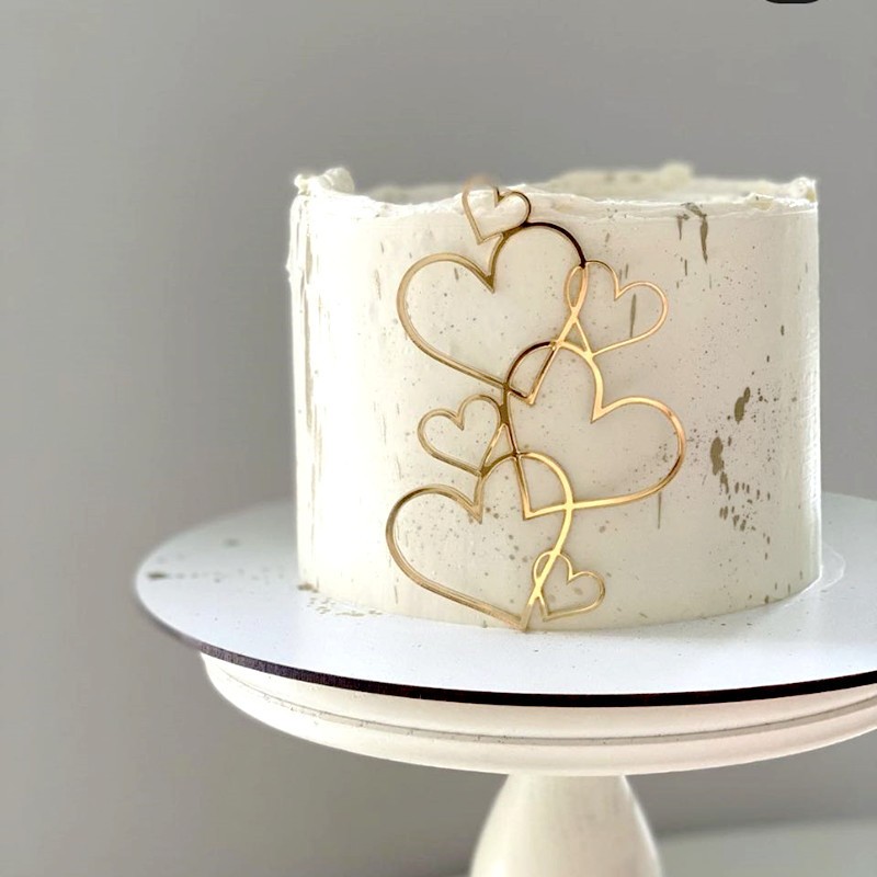 Love Acrylic Valentine’s Day 5pcs Simple Cake Decoration Dessert Party Baking