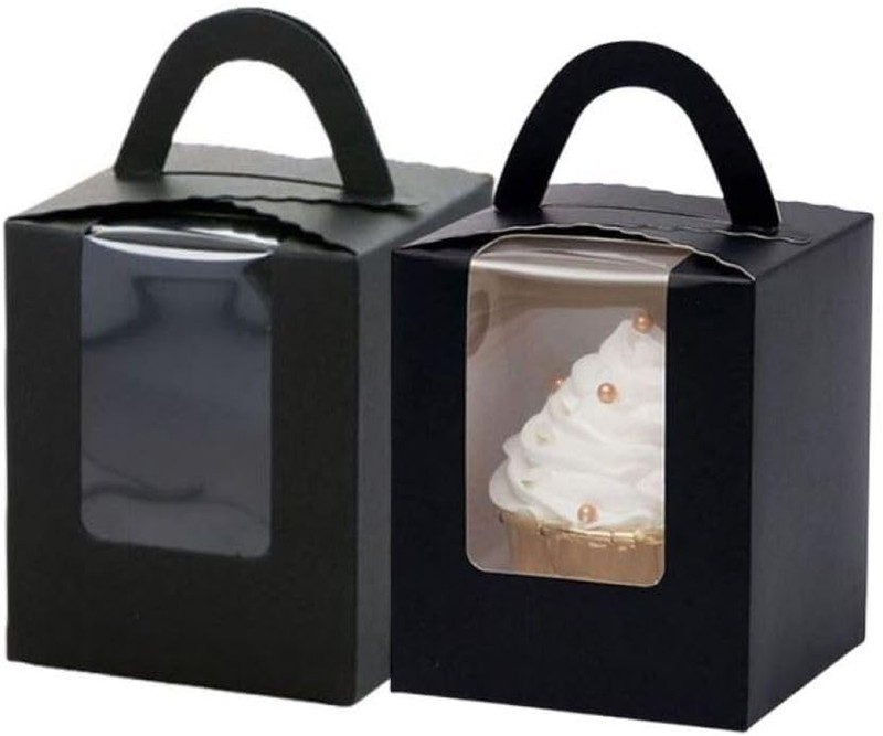 20Pack Single Cupcake Boxes,Portable Individual Cupcake Gift Boxes Containers Ho