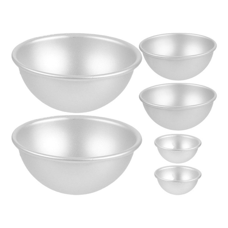 6Pcs Metal Half Mold Aluminum Alloy For Crafts And Soap Making